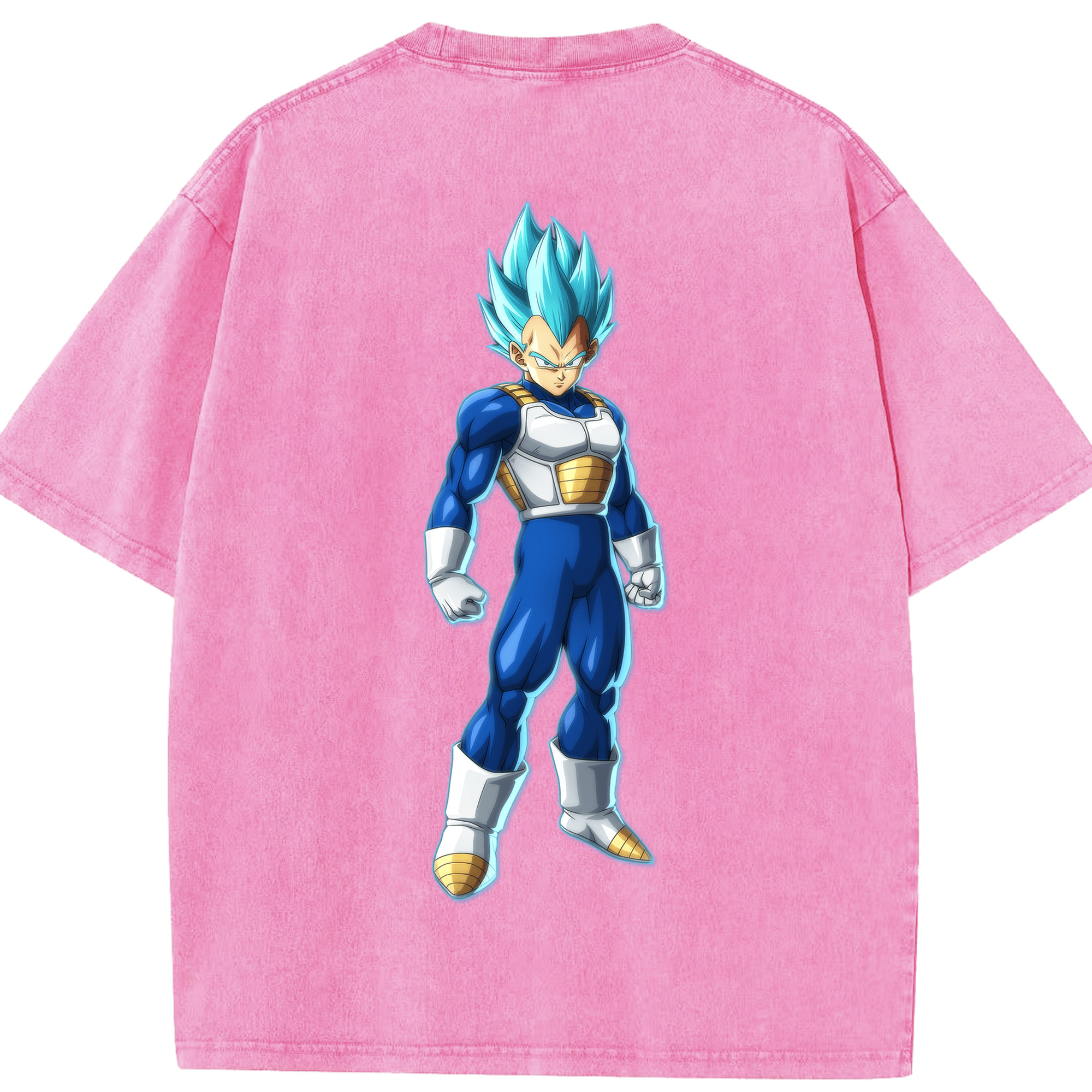 （画像用） ドラゴンボール ベジータ四世（Bejīta Yonsei）DRAGON BALL Vegeta IV 綿100% ヴィンテージ風 半袖Tシャツ（背面プリント）